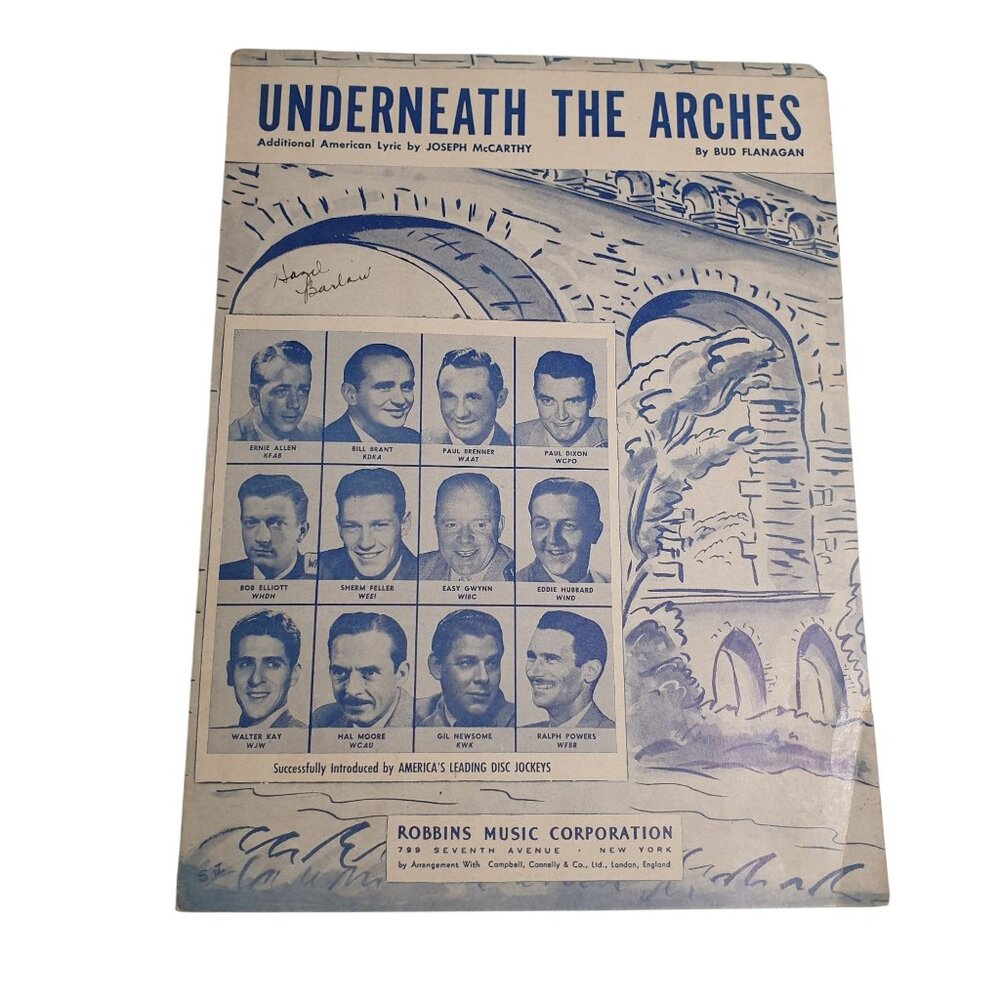 Underneath The Arches Vintage Sheet Music Robbins Music Corporation 1932 Piano
